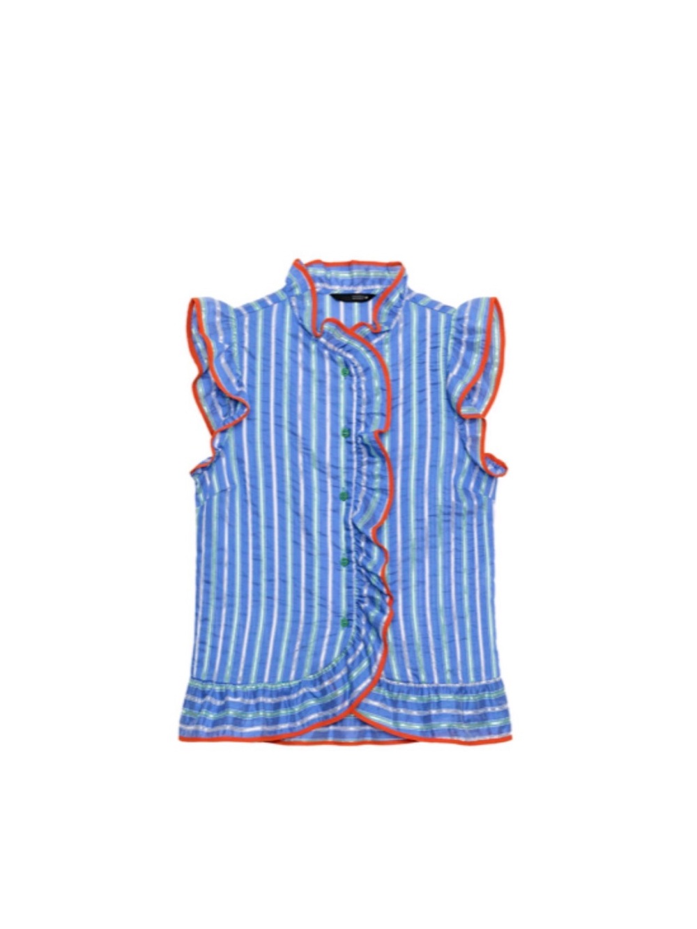 Zara Striped Ruffle Shirt